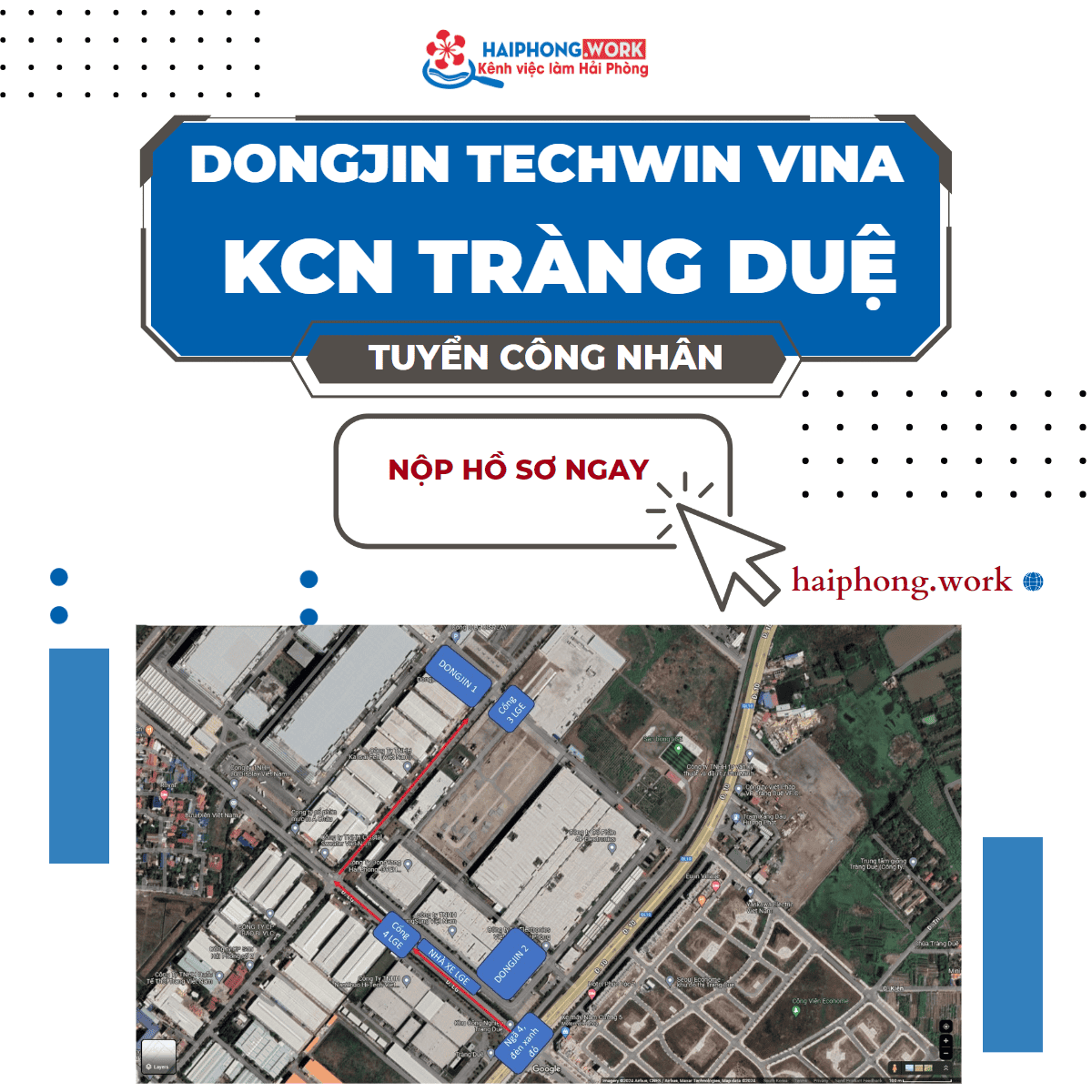 Công ty TNHH DongJin Techwin Vina KCN Tràng Duệ tuyển công nhân chính ...